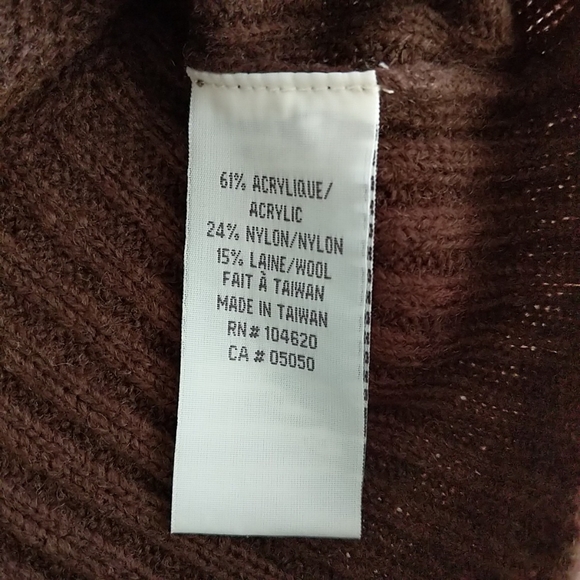 Jacob Connexion Brown Pointelle Cowl Neck Wool Sweater - Picture 5 of 6